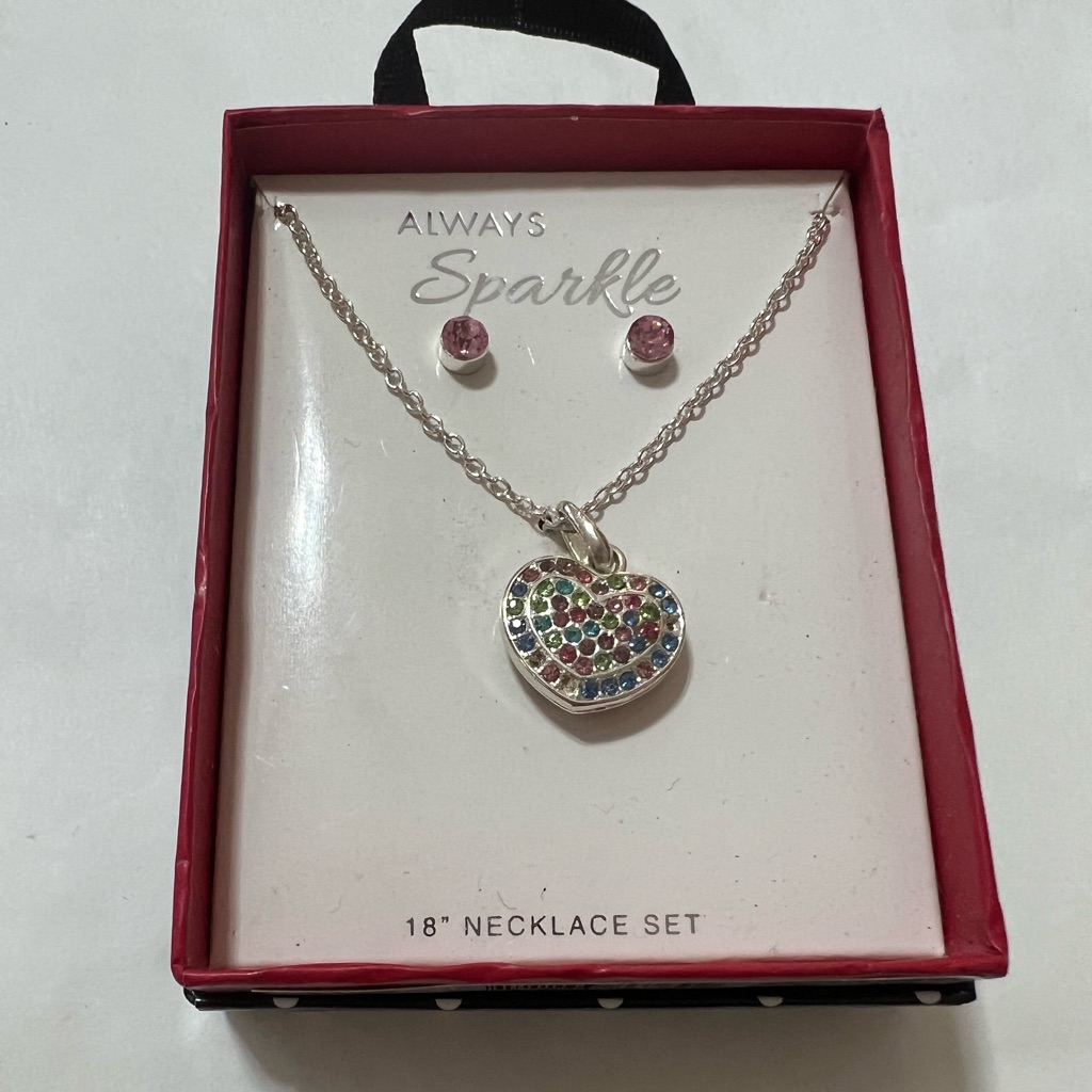 Beautiful Silver Tone Set Of Earring And Necklace